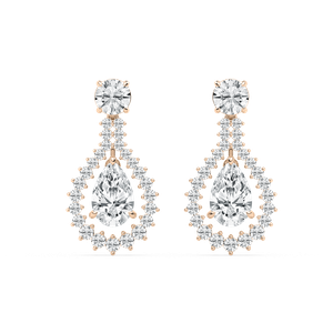 Parisian Pear Drama Earrings in Rose Gold