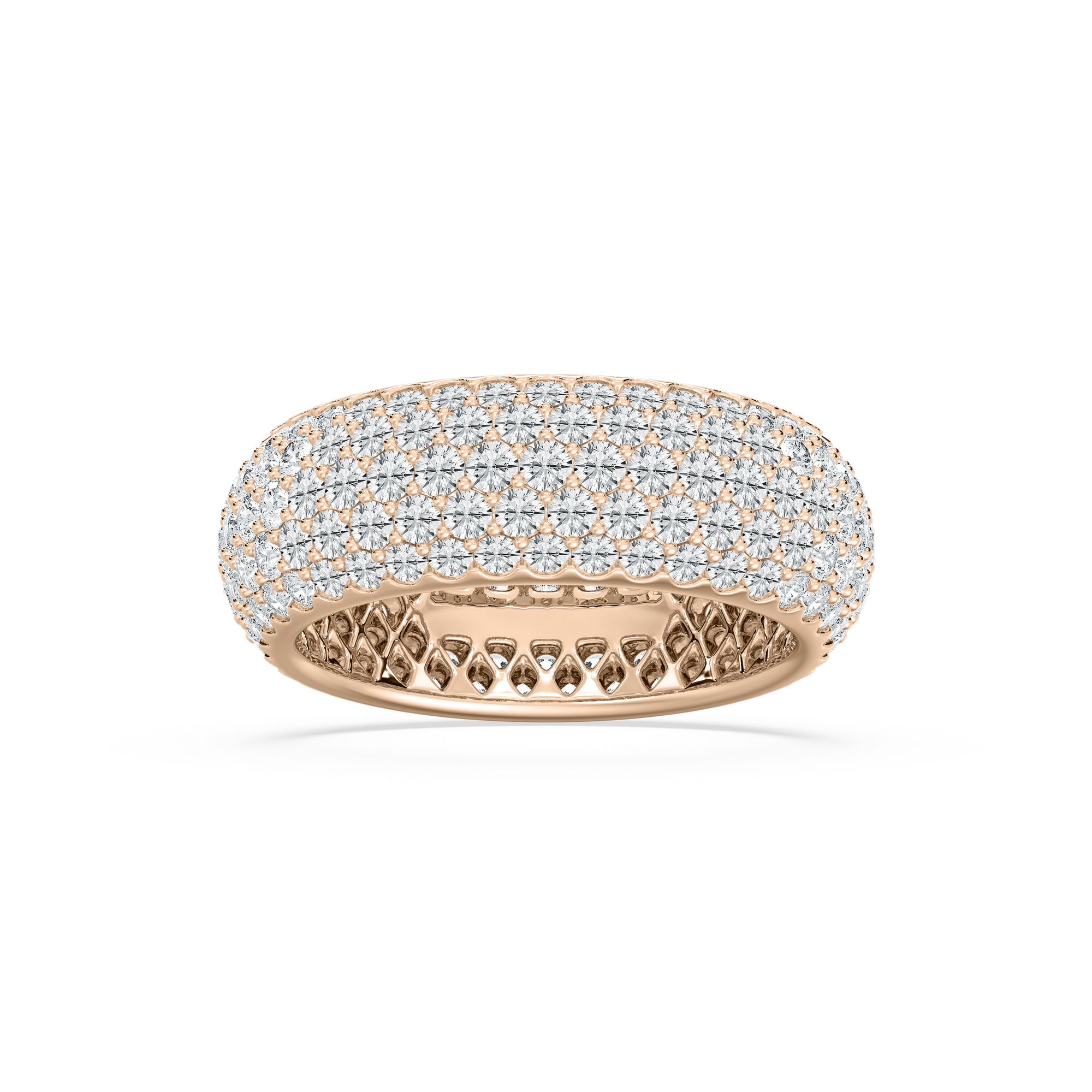 Pave Dome Eternity Band in Rose Gold