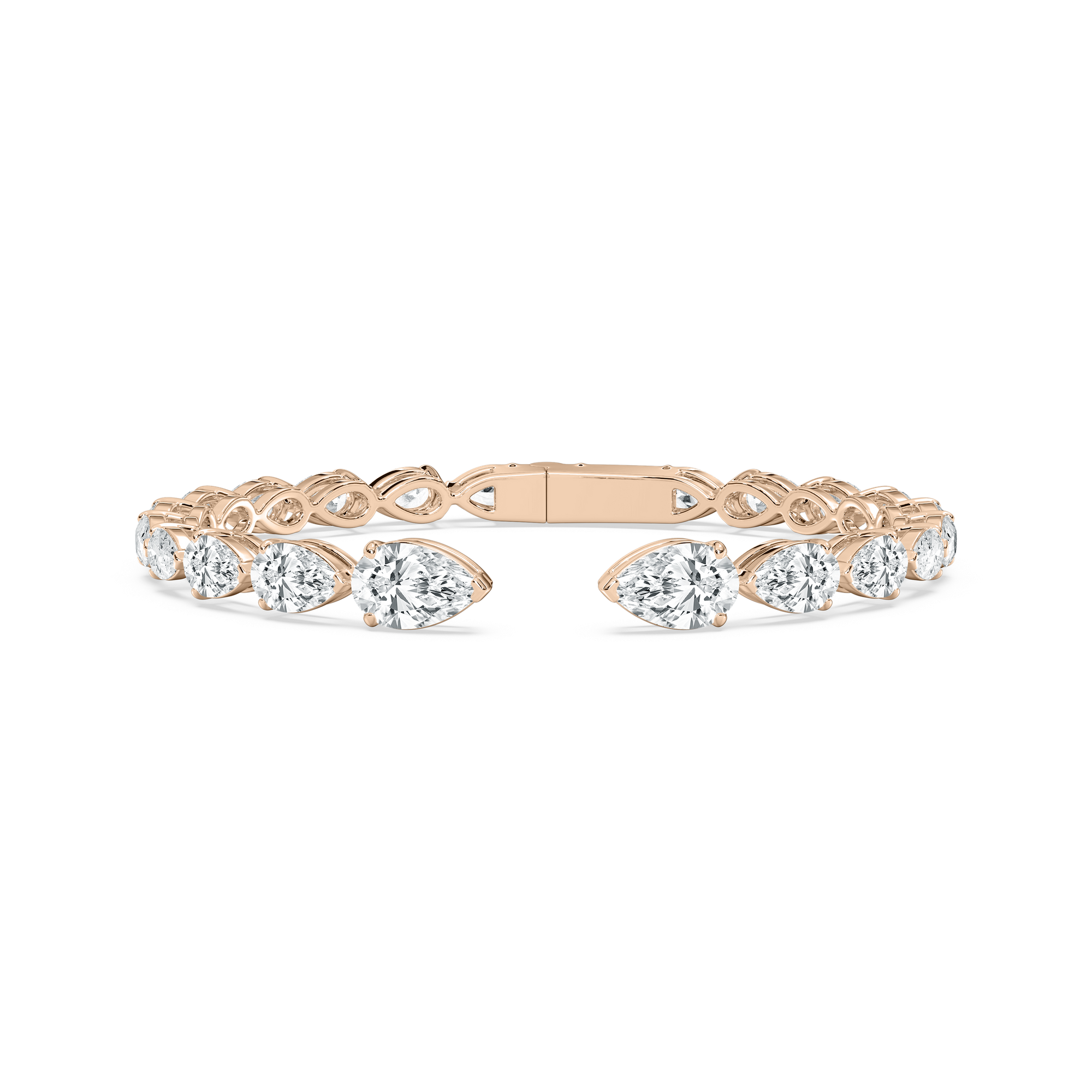 Pear Open Cuff Bracelet in Rose Gold