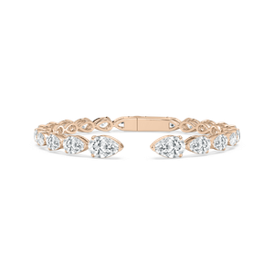 Pear Open Cuff Bracelet in Rose Gold