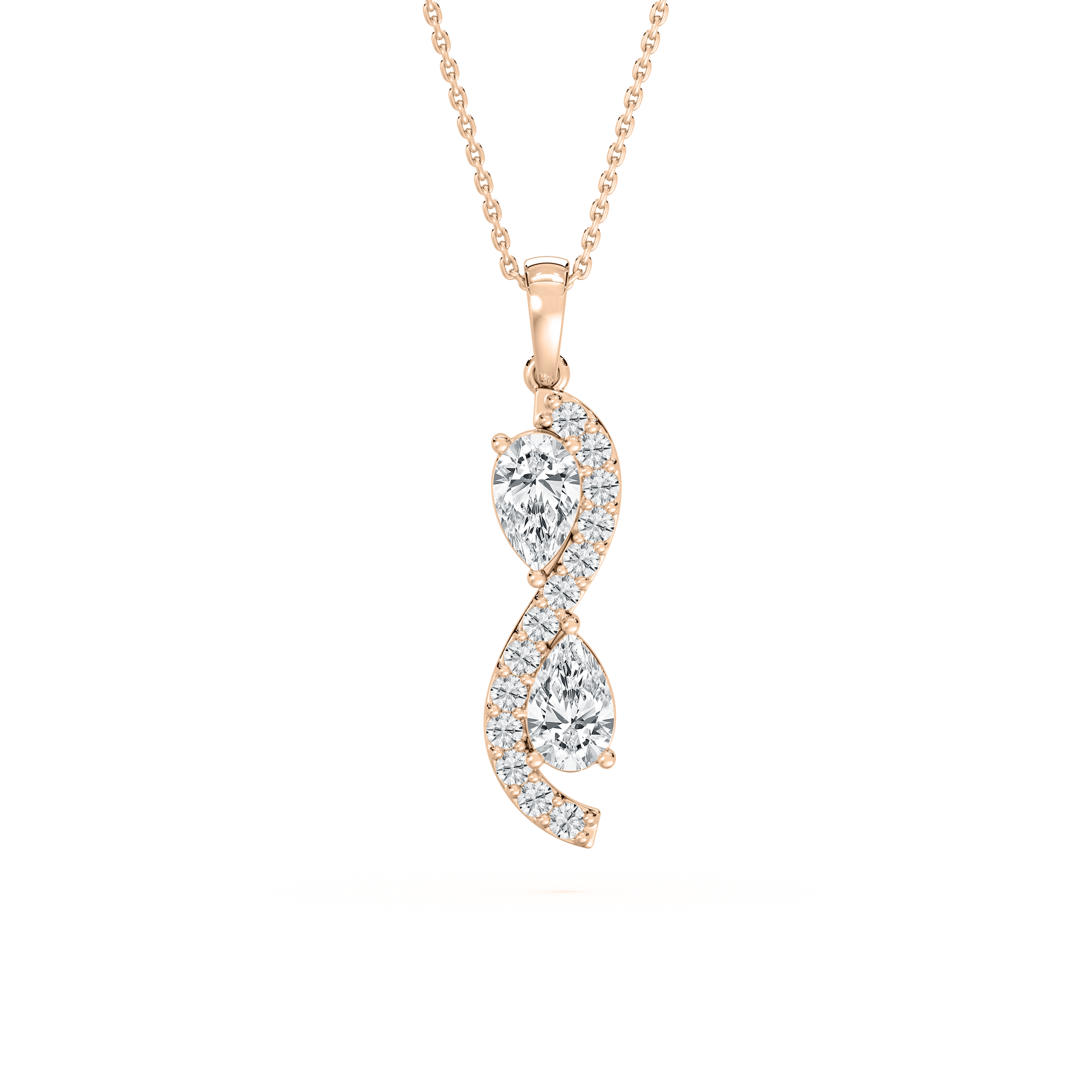 Perfect Pear Infinity Pendant in Rose Gold