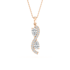 Perfect Pear Infinity Pendant in Rose Gold