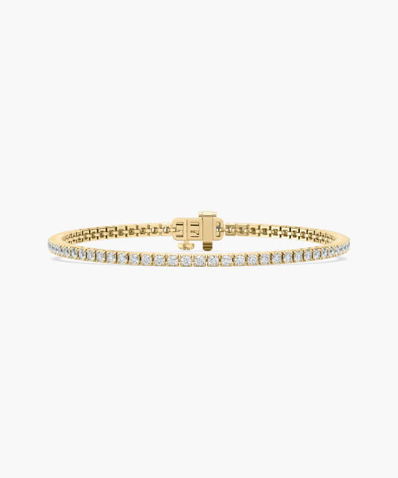 Petite Classic 4-Prong Tennis Bracelet in Yellow Gold | Miadonna