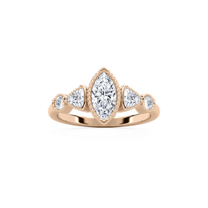 Quinn Petite Marquise Engagement Ring in Rose Gold