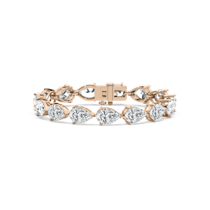 Regal Pear Tennis Bracelet in 14K Rose Gold