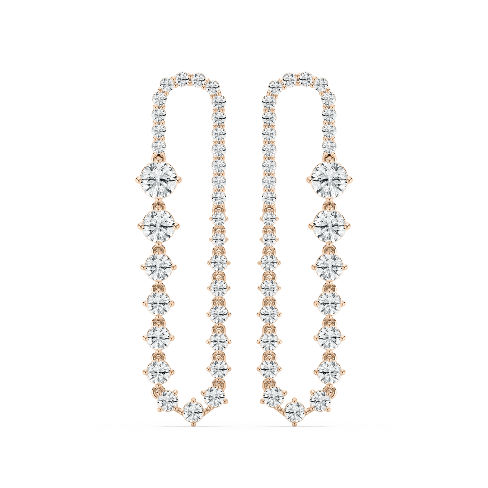 Riviera Tennis Earrings in Rose Gold