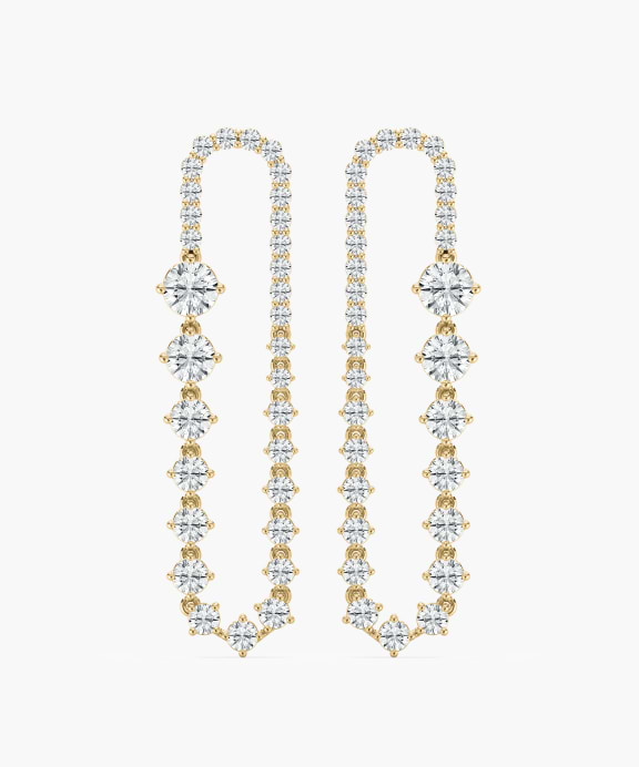 Riviera Tennis Earrings in Yellow Gold | Miadonna