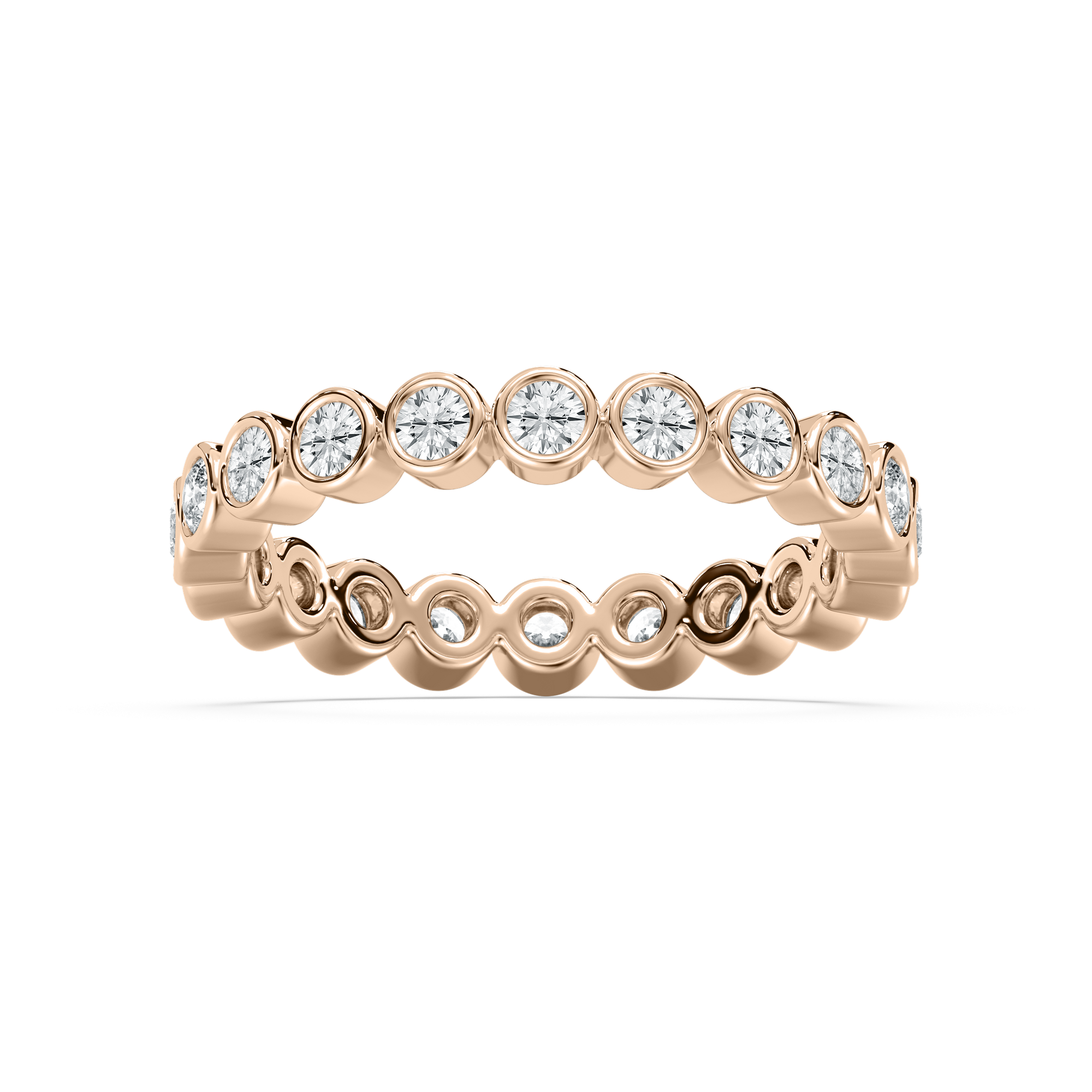 Round Full Bezel Eternity Band in Rose Gold