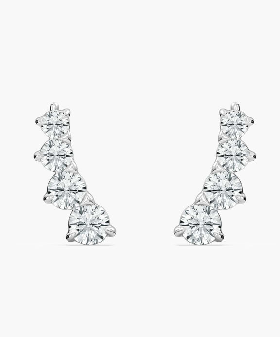 Round Lab Grown Diamond Ear Climbers | Miadonna