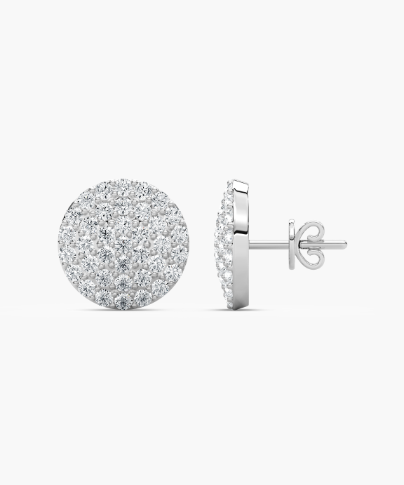 Round Pave Stud Earrings | Miadonna