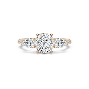 Ryan Three Stone Engagement Ring in Rose Gold