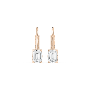 Scroll Drop Emerald Earrings in Rose Gold