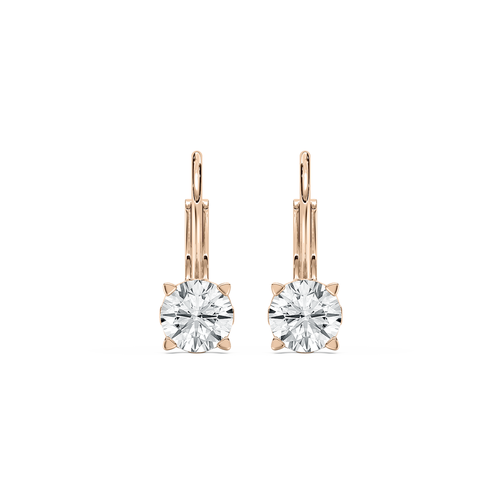 Scroll Drop Round Earrings in Rose Gold