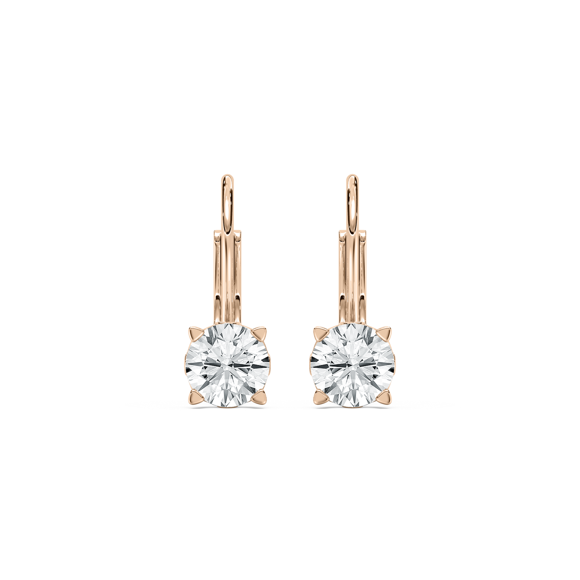 Scroll Drop Round Earrings in Rose Gold