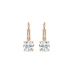 Scroll Drop Round Earrings in Rose Gold