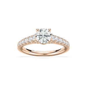 Sidestone Engagement Ring in Rose Gold