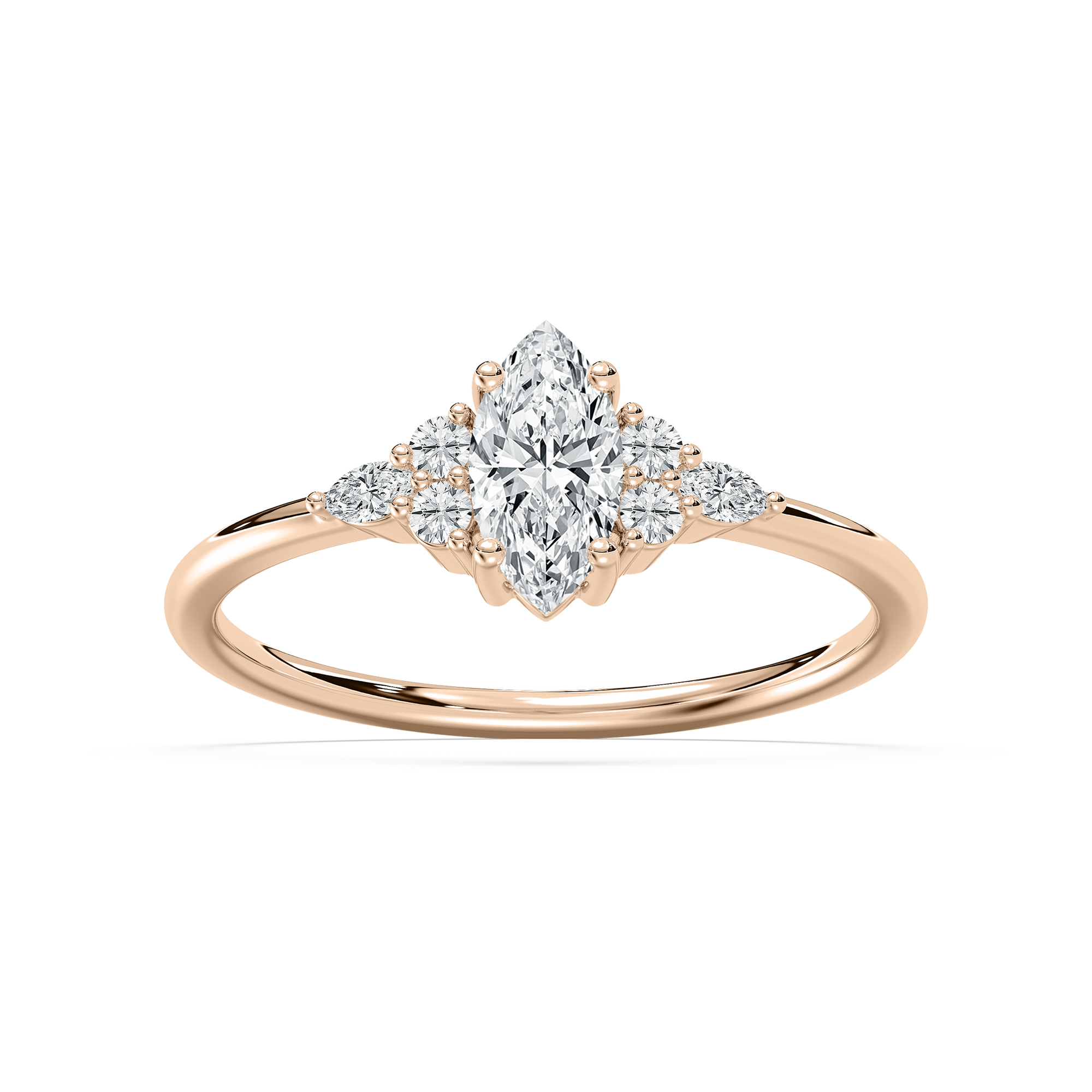 Signe Petite Marquise Engagement Ring in Rose Gold