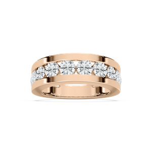 Silas Mens Channel Band in Rose Gold