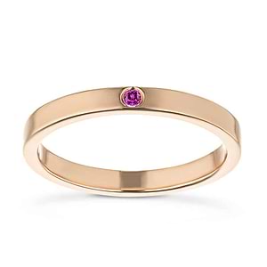  Fashion band with a 0.02ct Lab-Grown Gemstone in recycled 14K rose gold