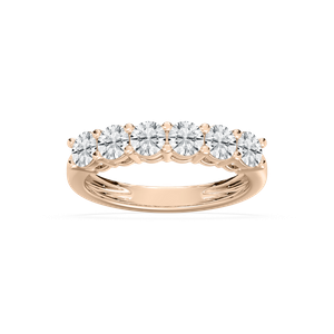 Six-Stone Round Band in Rose Gold