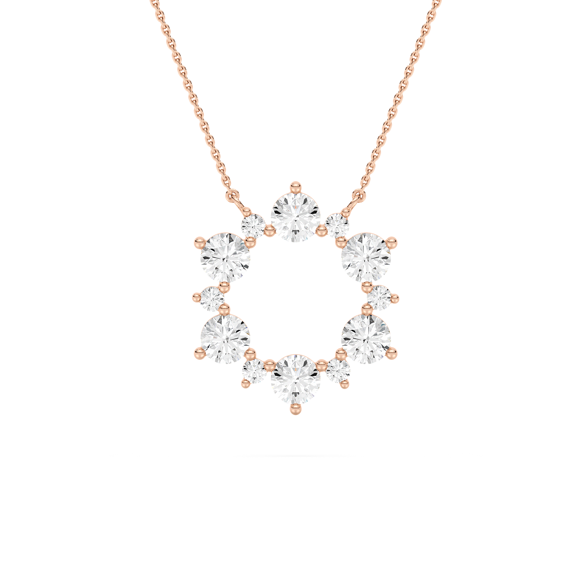 Snowflake Pendant with 0.61ctw Lab-Grown Diamonds in 14K Rose Gold