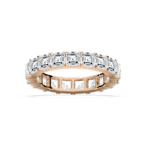 Square Emerald Eternity Ring in Rose Gold