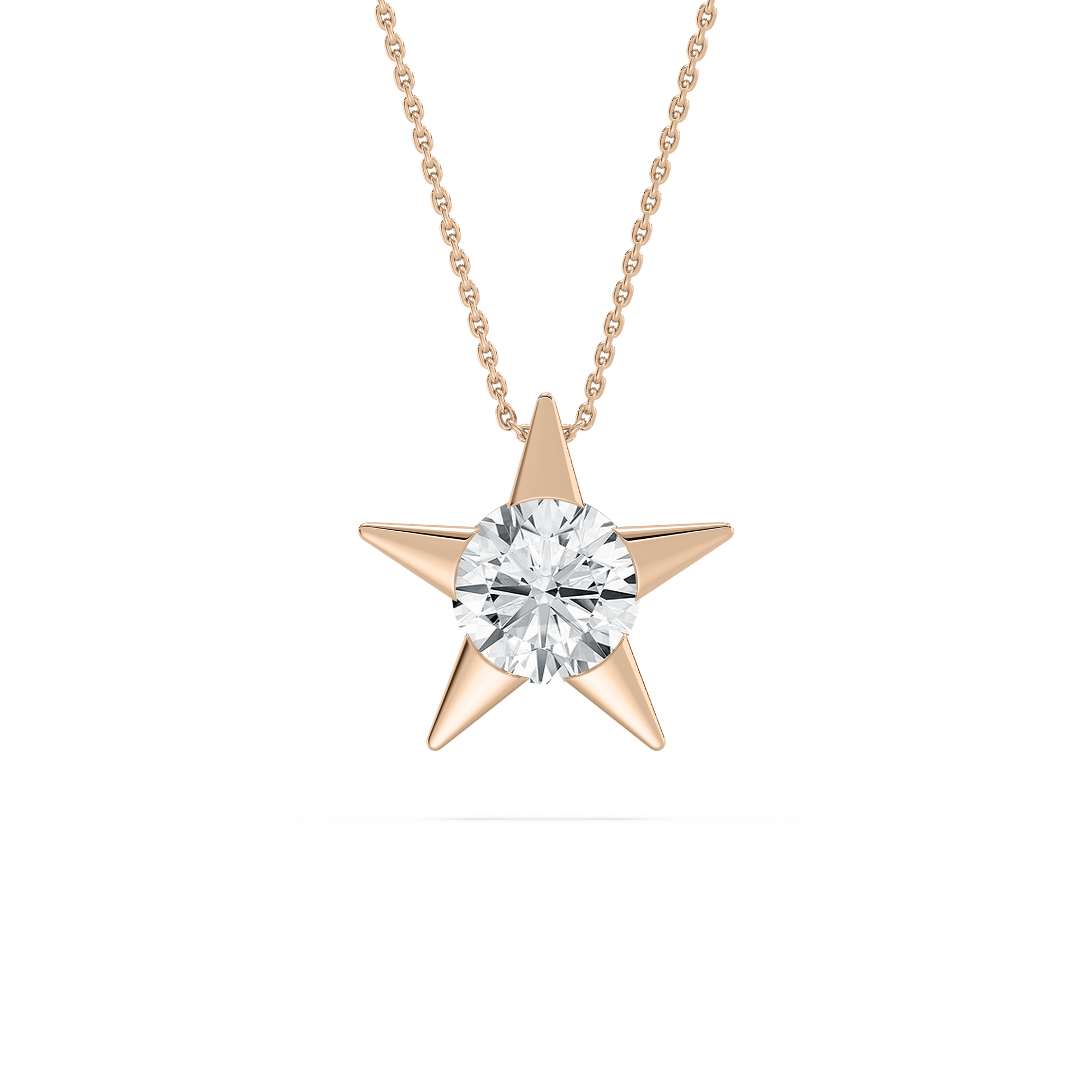 Star Solitaire Pendant in Rose Gold