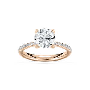 Tavia Tapered Round Engagement Ring in Rose Gold