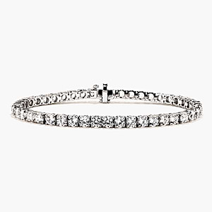 classic diamond tennis bracelet with lab grown diamonds set in 14K white gold by MiaDonna