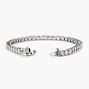 classic diamond tennis bracelet with lab grown diamonds set in 14K white gold by MiaDonna