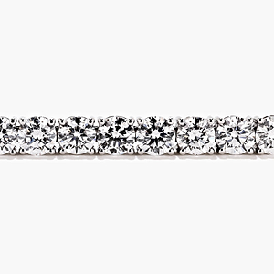 tennis bracelet set with lab grown diamonds in a 4 prong setting in white gold by MiaDonna
