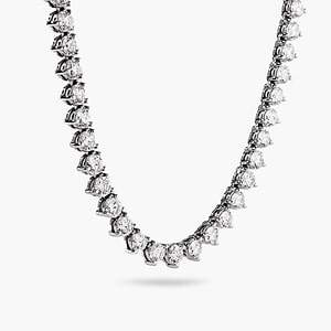 diamond tennis necklace featuring lab grown diamonds set in recycled white gold by MiaDonna