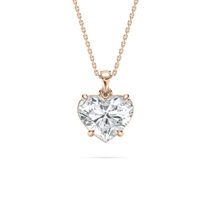 Timeless Heart Solitaire Pendant in Rose Gold