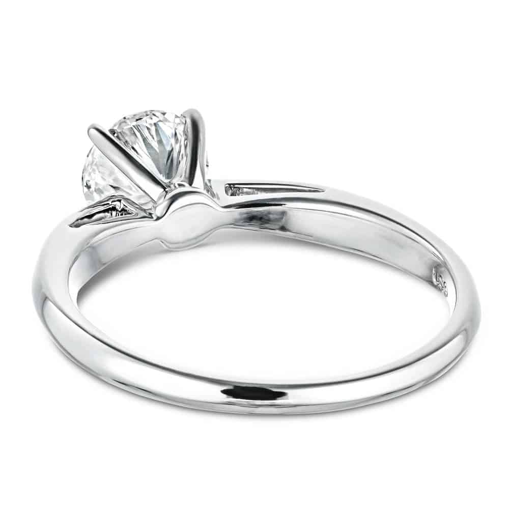 Shown In 14K White Gold With A Round Cut Center Stone