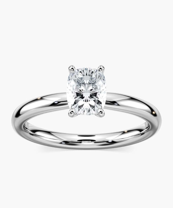 Traditional Solitaire engagement ring in White Gold | Miadonna