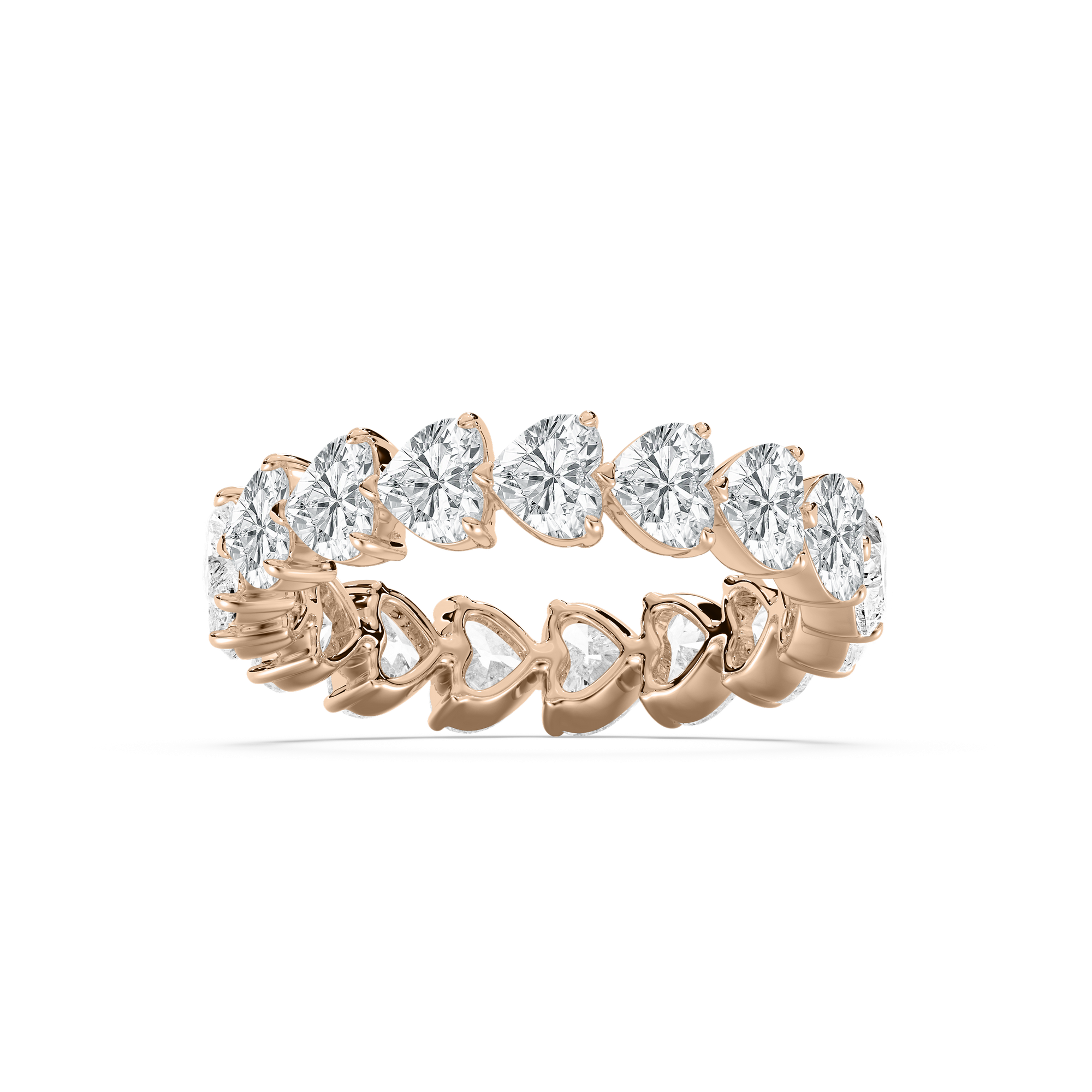 Trailing Heart Eternity Ring in Rose Gold