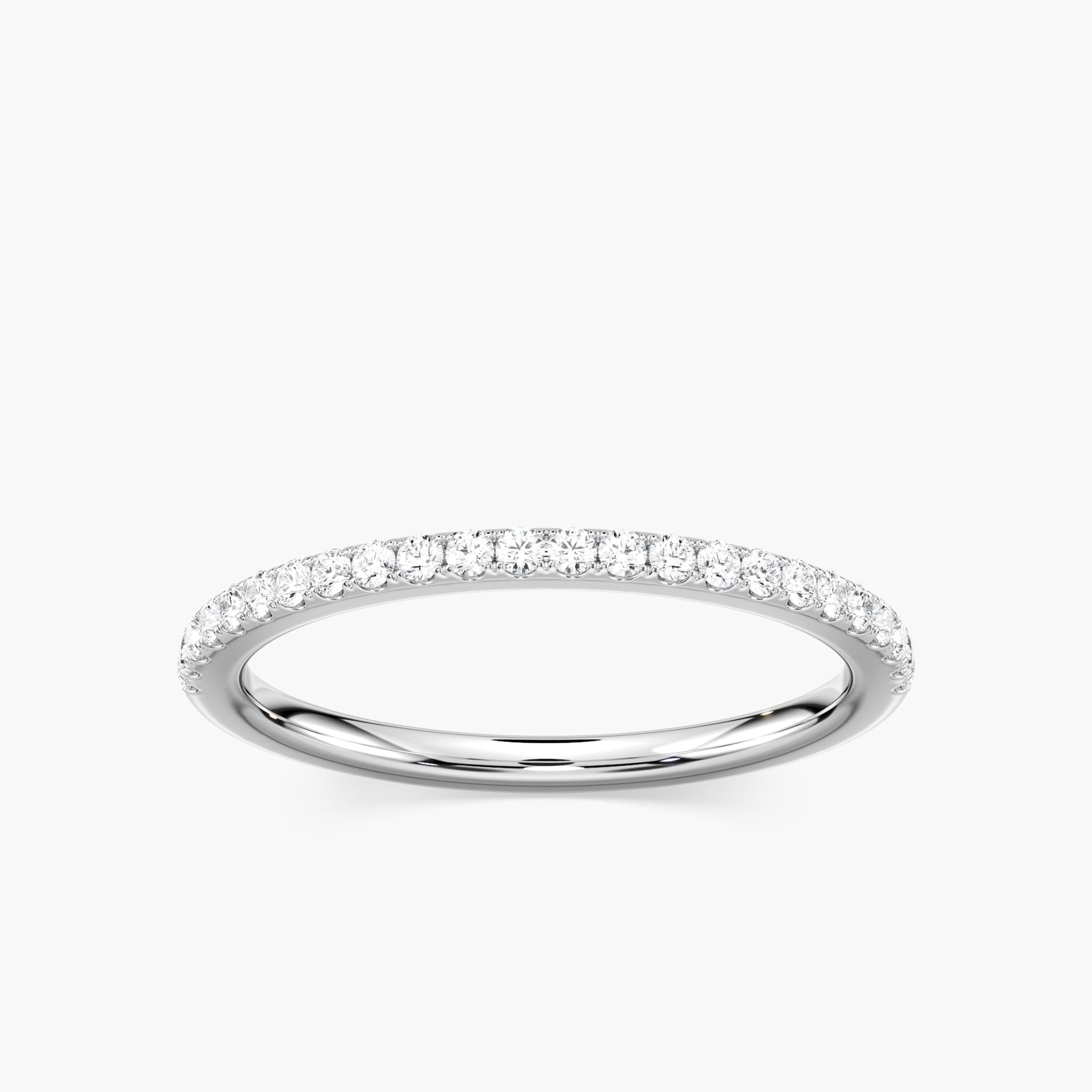 Venetian Stackable Band with 0.19ctw Lab-Grown Diamonds in 14K White Gold – Size 7.5