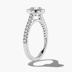 Venise Accented Bezel Engagement Ring - Round Cut 1.27ct Lab Grown Diamond (RTS)