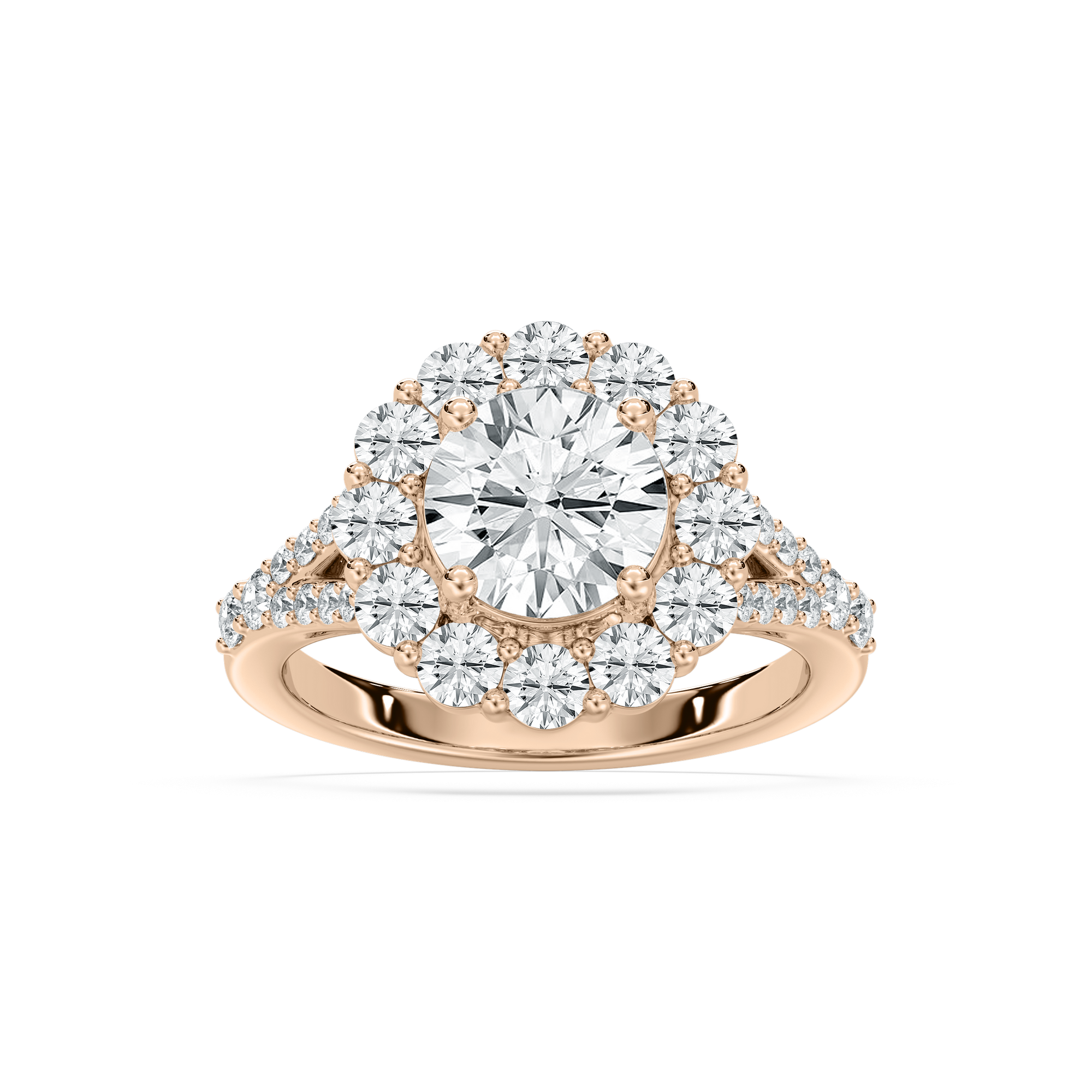 Willa Halo Engagement Ring in Rose Gold