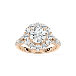 Willa Halo Engagement Ring in Rose Gold