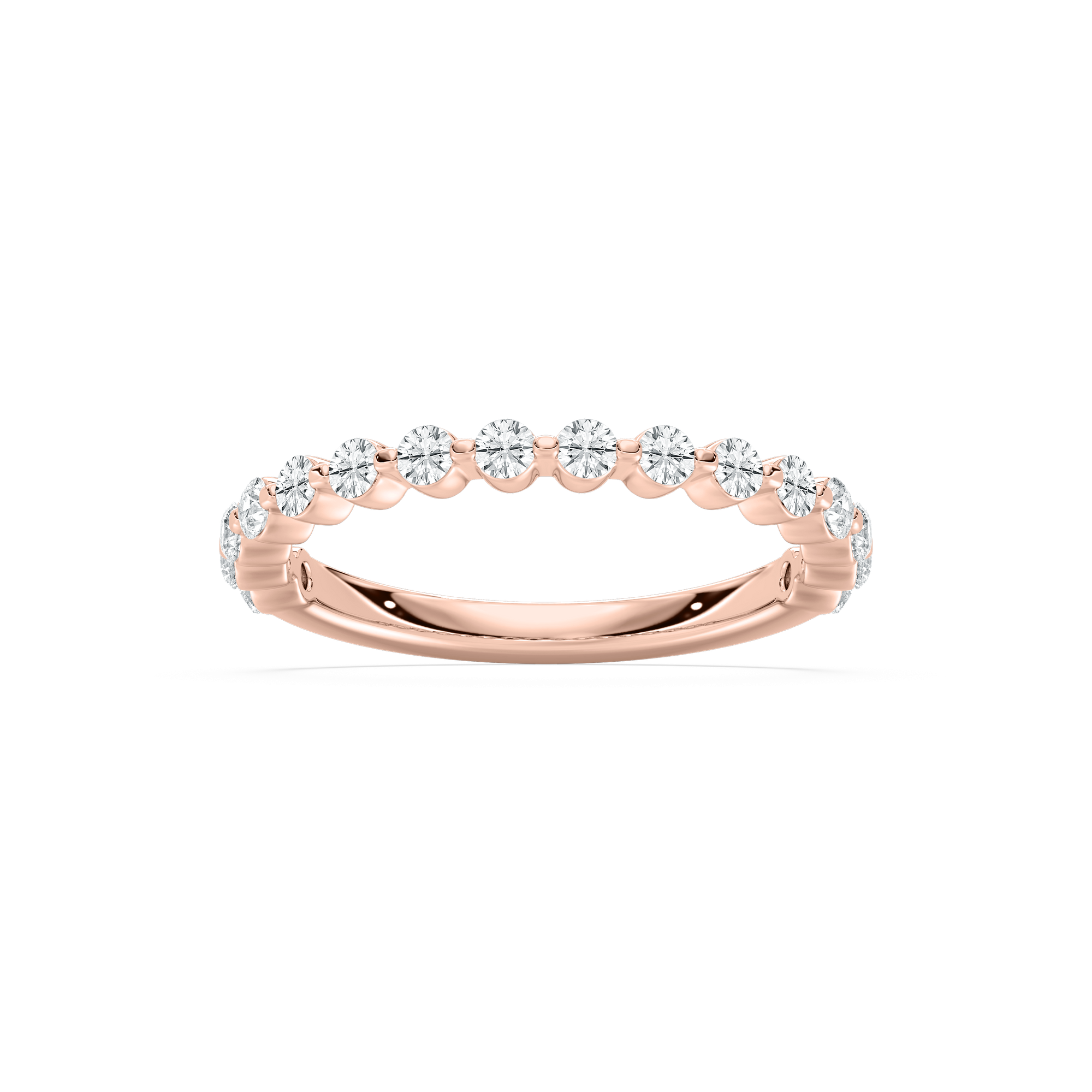 Willow Grand Wedding Band with 0.48ctw Lab-Grown Diamonds in 14K Rose Gold – Size 6.5