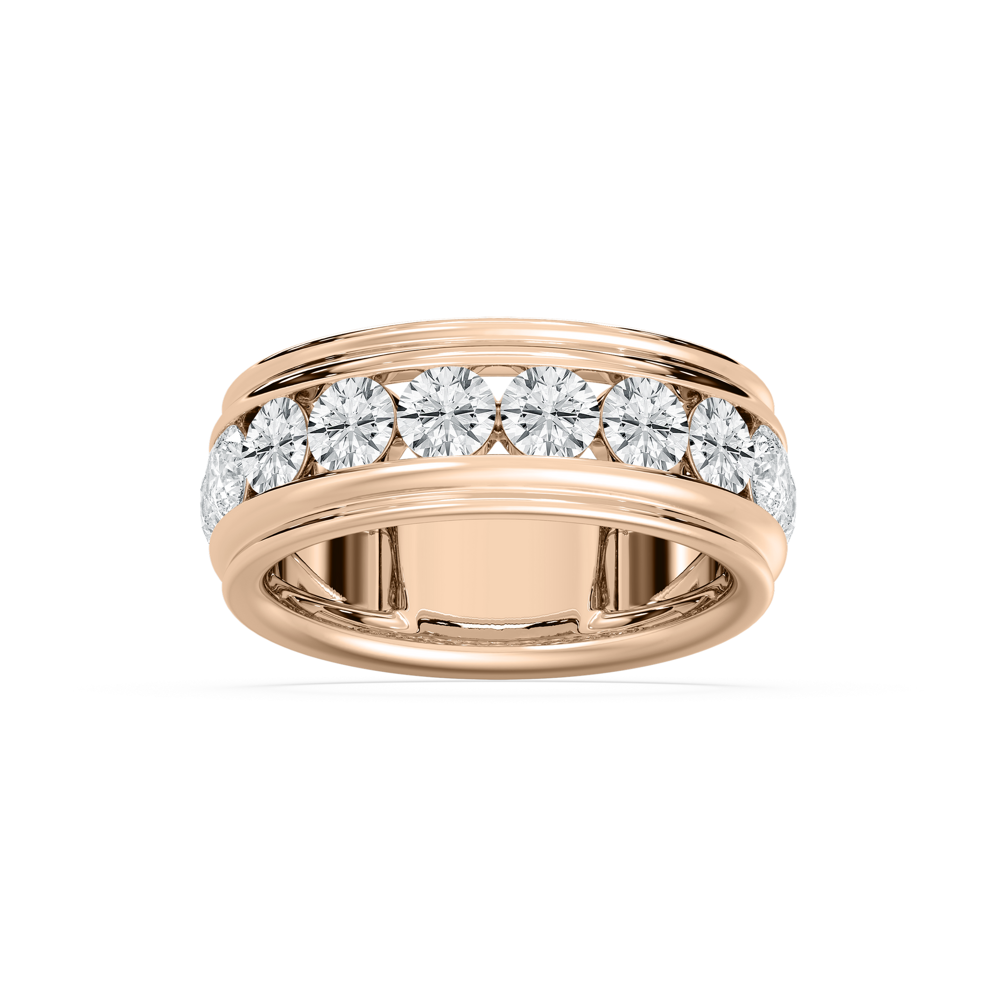 Zion Mens Channel Band in Rose Gold
