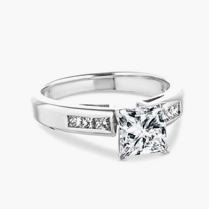 1.5ct Princess Cut Diamond Hybrid® Melanie Wedding Set (RTS)