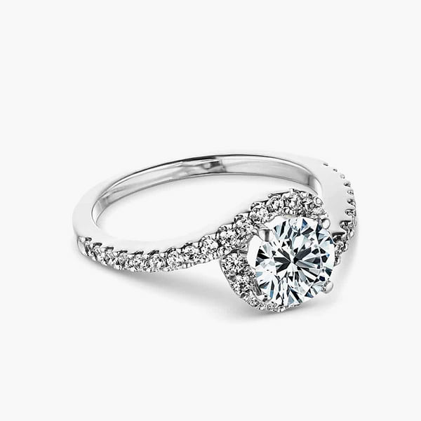 Madison Lab Grown Diamond Halo Bypass Wedding Set