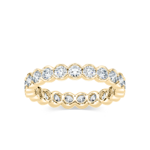 Round Lab Grown Diamond Half Bezel Eternity Band