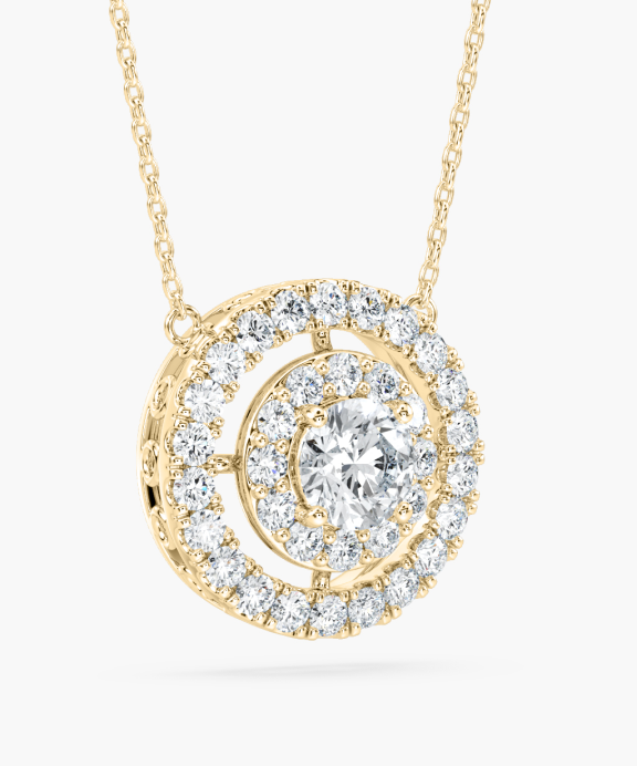 Lab Grown Diamond Petite Basket Necklace in Rose Gold