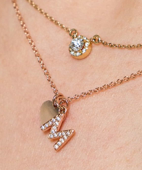Charm Gold and Diamond Necklace