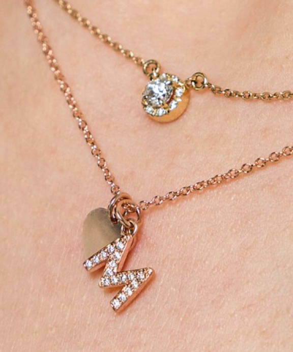 Lab Grown Diamond Initial Necklace