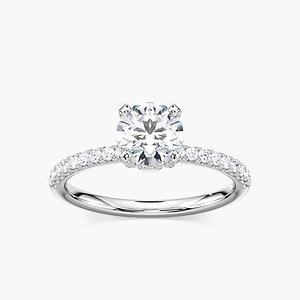 Adelaide Round Lab Grown Diamond Adorned Hidden Halo Engagement Ring