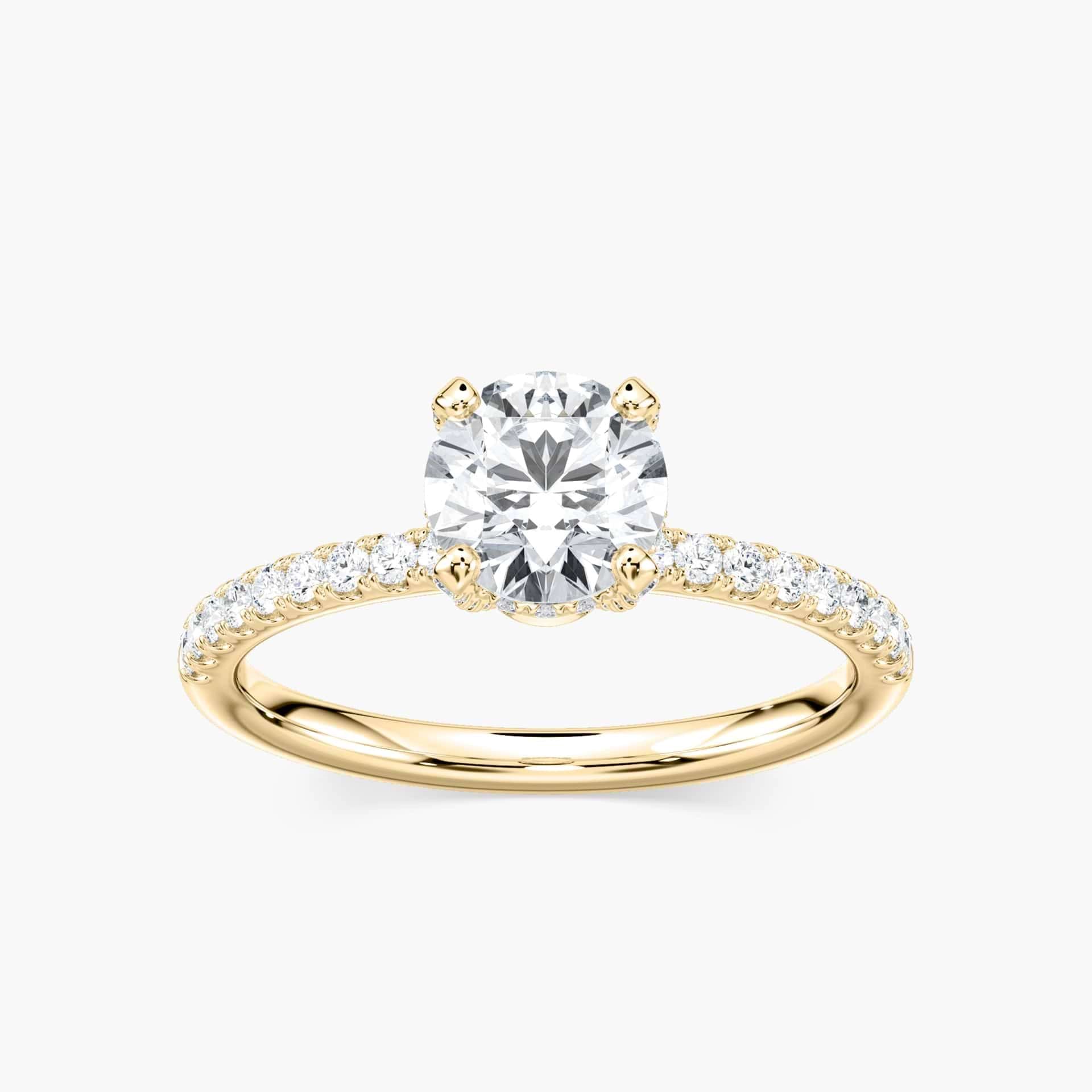 Adelaide Round Lab Grown Diamond Adorned Hidden Halo Engagement Ring